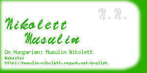 nikolett musulin business card